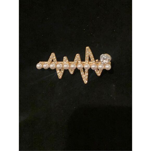 Hair Clips Set of 4 Pearls & Rhinestones Party Holidays - Picture 8 of 9